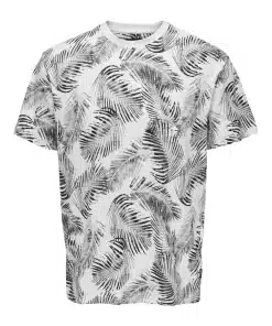 Only & Sons Perry Life Leaf T-shirt Bright White