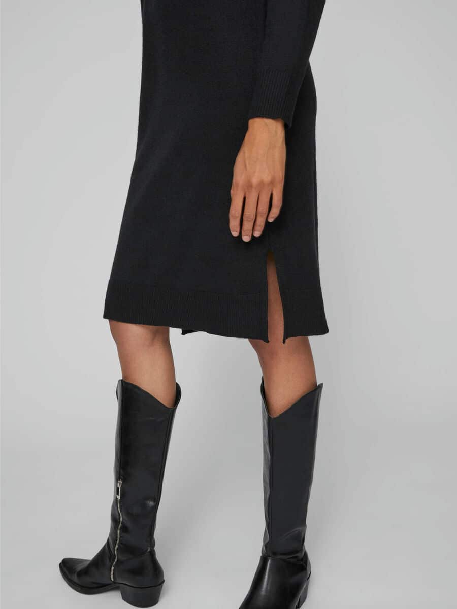 Buy Vila Ril Crew Neck Midi Dress Black Scandinavian Fashion Store 9059