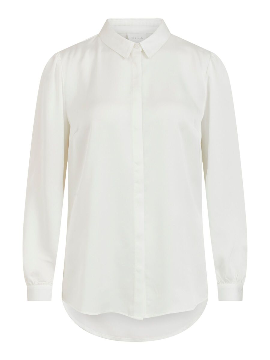 Buy Vila Ellette Satin Shirt Snow White - Scandinavian Fashion Store