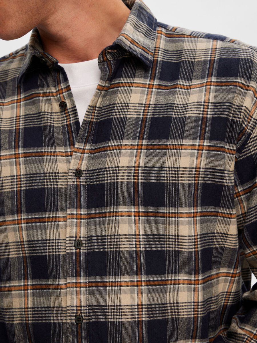 Buy Selected Homme Flannel Shirt Sugar Almond - Scandinavian Fashion Store
