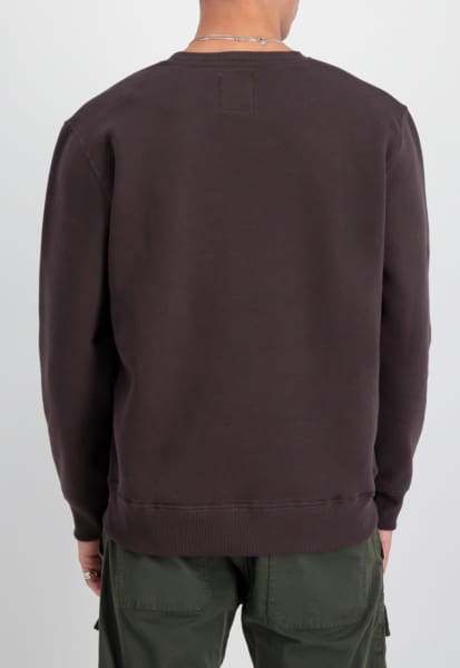 Buy Alpha Industries Basic Brown Scandinavian Sweater Small logo Store Fashion Hunter - Crew