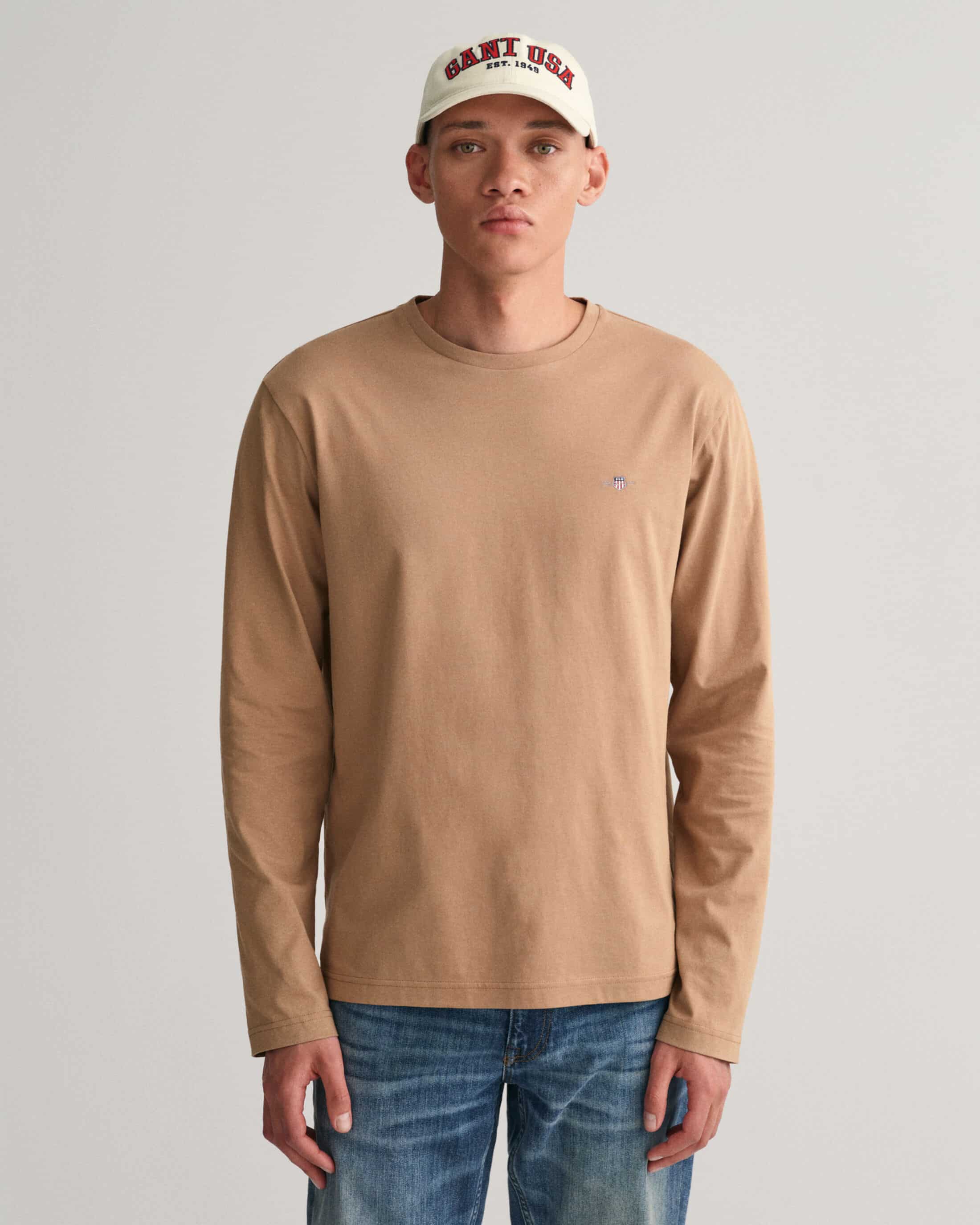 Warm Khaki Scandinavian T-shirt Fashion Shield Gant Ls Buy Store -
