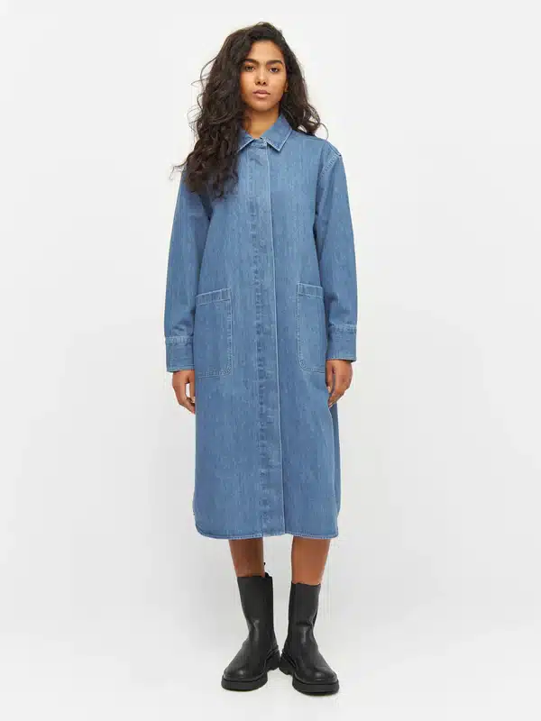 Organic cotton denim shirtdress