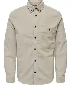 Only & Sons Newterry Corduroy Shirt Silver Lining