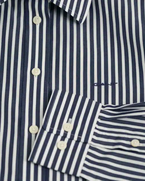 Gant Woman Poplin Striped Shirt Classic Blue