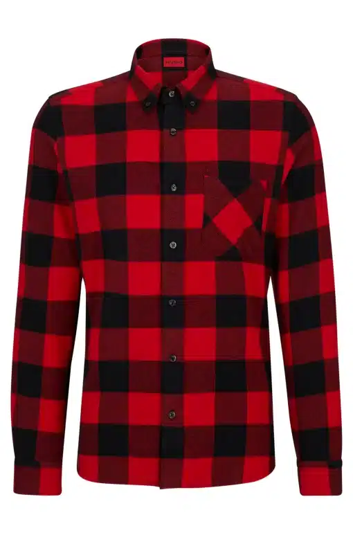 Hugo Ermann Flannel Shirt Black/Red