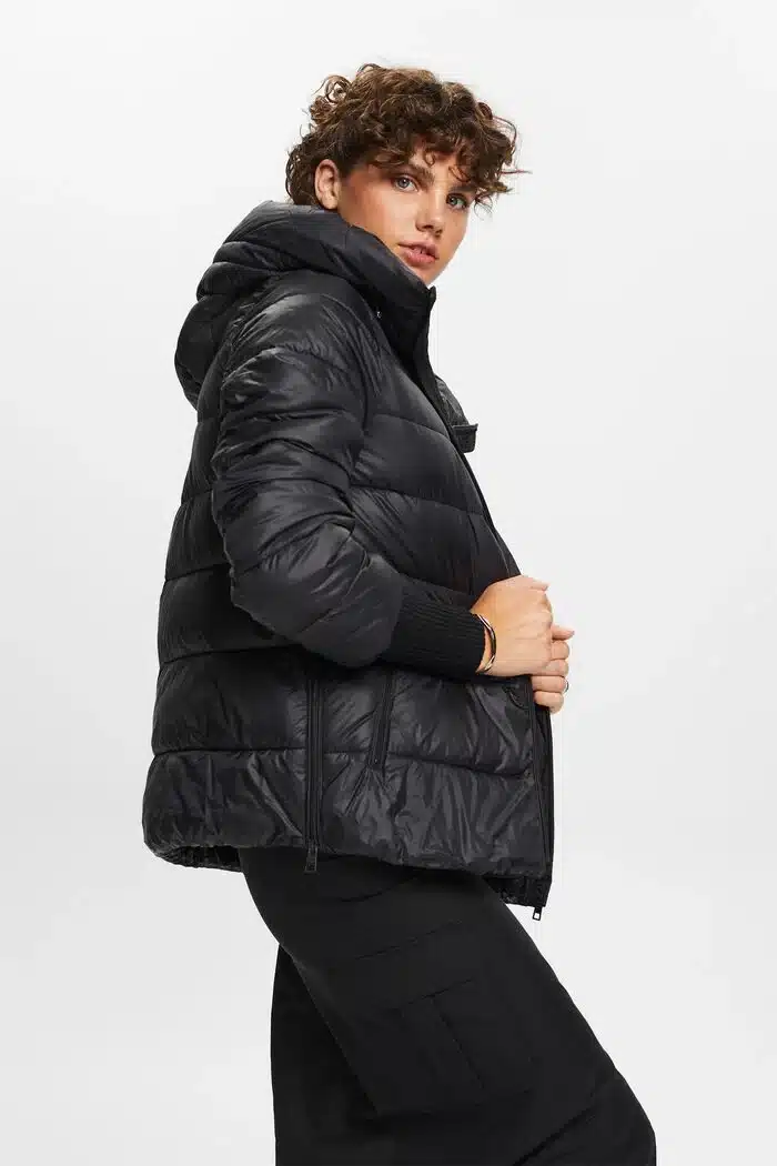 Short hooded padded jacket, black, Esprit