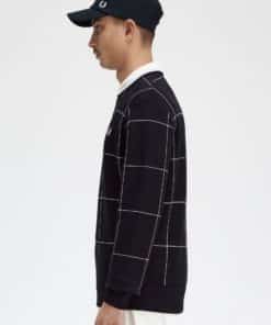 Buy Fred Perry Grid Detail Sweatshirt Black - Scandinavian Fashion