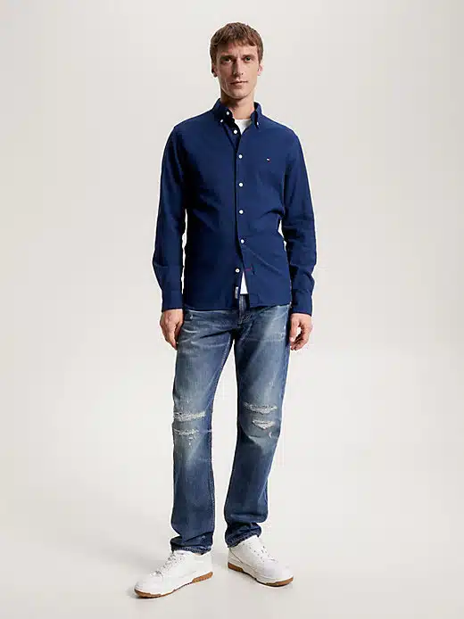 Navy Soft Cotton Twill Shirt