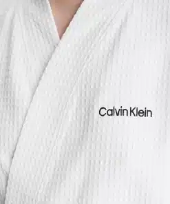 Calvin Klein Waffle Cotton Bathrobe White