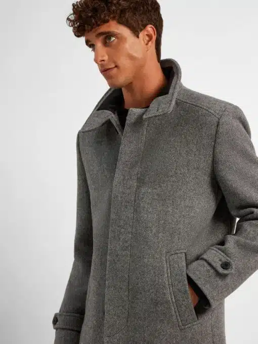 Selected Homme Wool Coat Light Grey Melange
