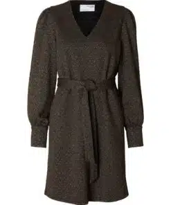 Selected Femme Agnethe Glitter Short Jaquard Dress Black