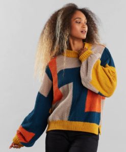 Dedicated Sweater Knitted Rutbo Blocks Multi Color