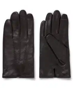 Boss Hainz Leather Gloves Dark Brown