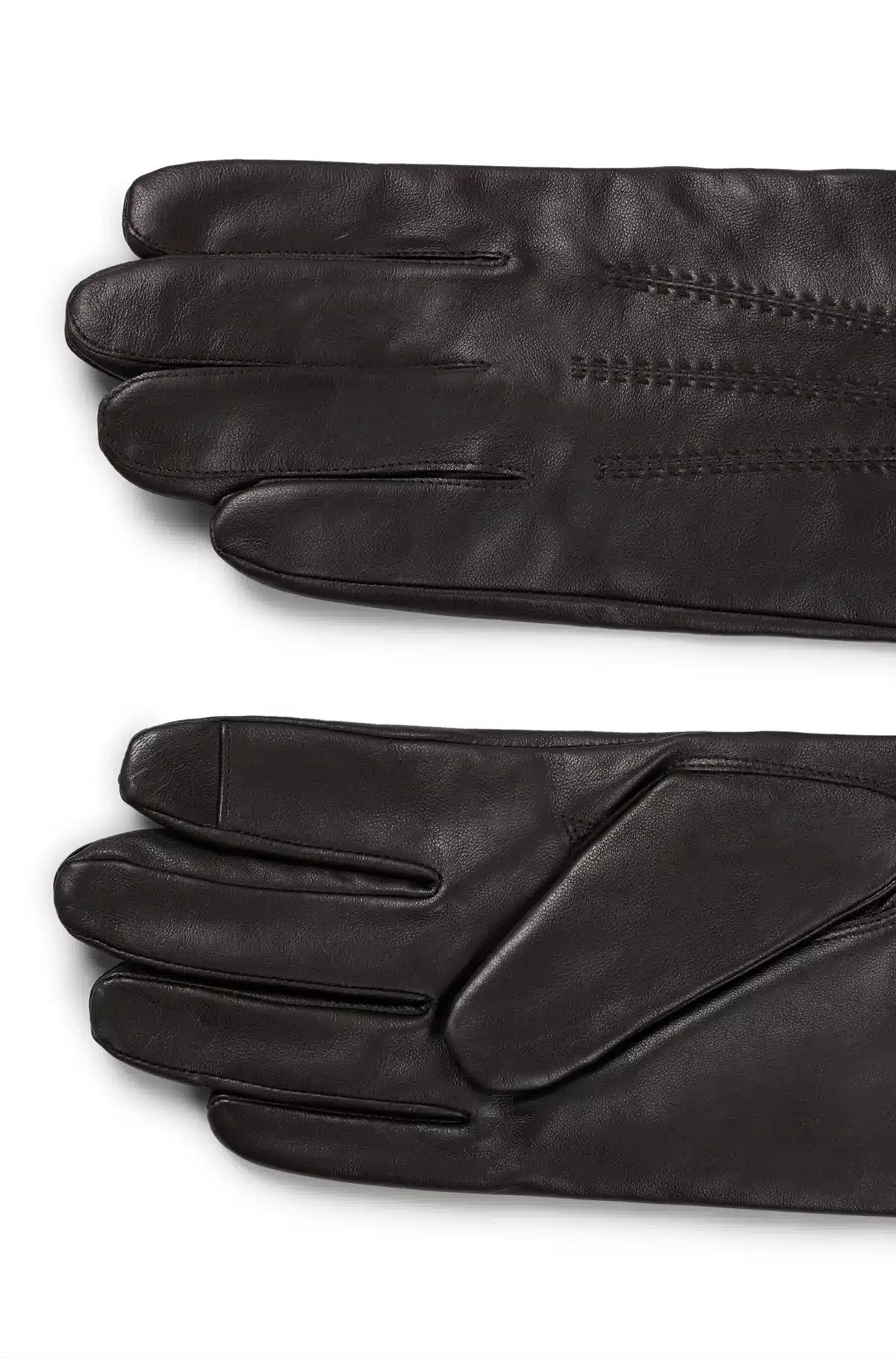 Buy Boss Hainz Leather Scandinavian Dark Fashion Gloves - Store Brown