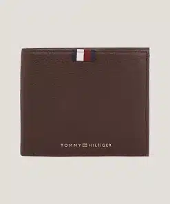 Tommy Hilfiger Premium Leather Signature Flap And Coin Wallet Coffee Bean