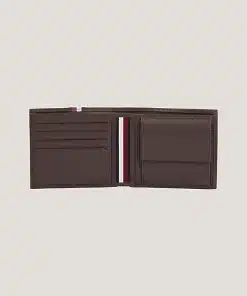 Tommy Hilfiger Premium Leather Card And Coin Wallet Coffee Bean
