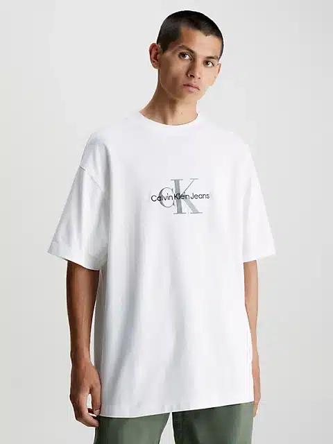Buy Calvin Klein Archival Fashion Scandinavian White Bright Mono Store Tee - Logo