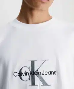 Buy Calvin Klein Archival Mono Scandinavian Store Fashion White Tee Logo - Bright