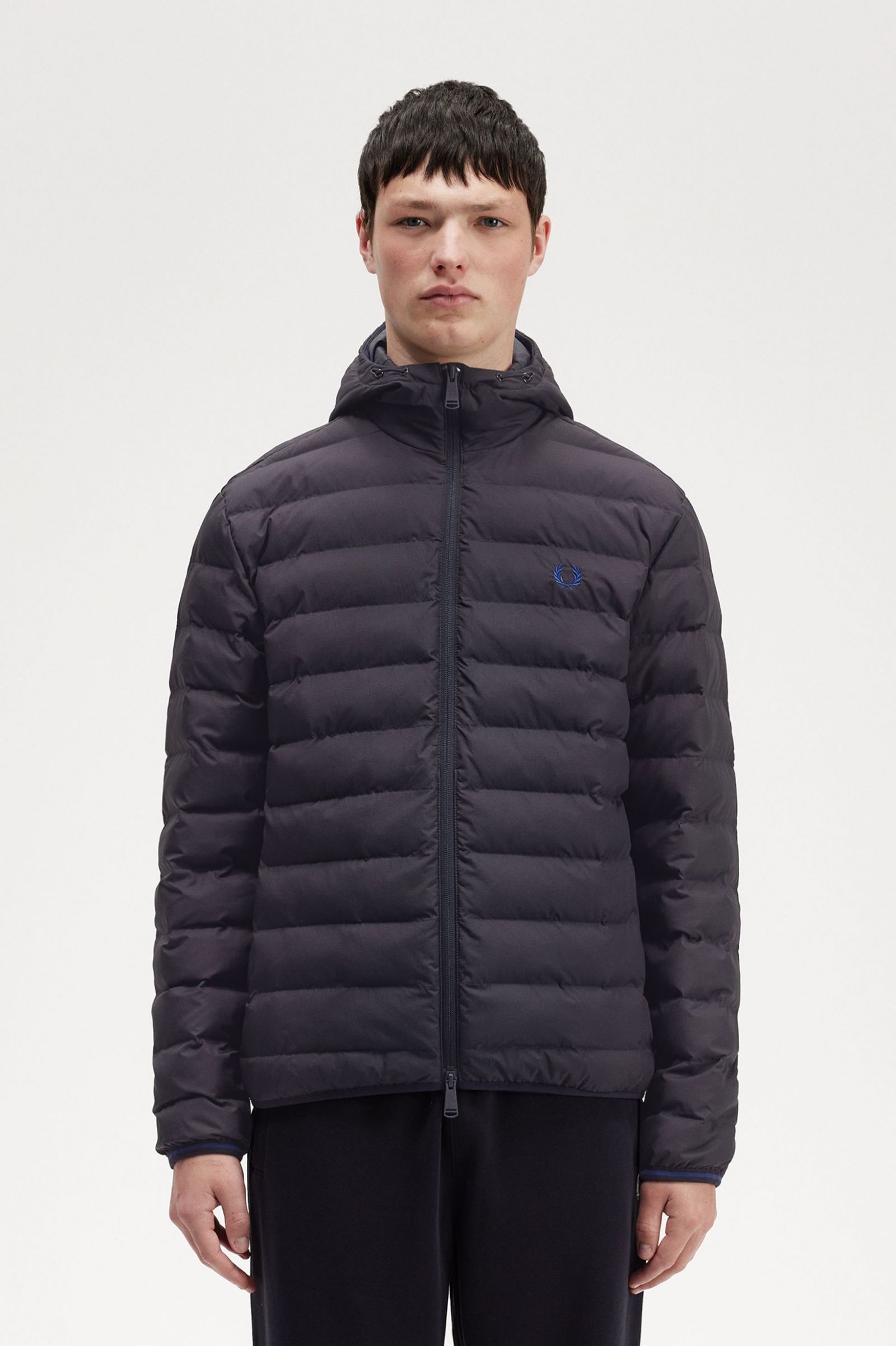 Buy Fred Perry Hooded Insulated Jacket Navy - Scandinavian Fashion Store