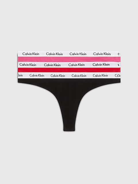 Lot of 3 CK Calvin Klein Pink Black Lace Thong M Underwear Yoga Tanga  Glamour