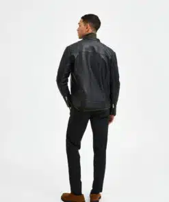 Selected Homme Archive Classic Leather Jacket Black