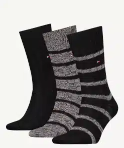 Tommy Hilfiger 3-Pack Classics Mouline Socks Black Gift Box