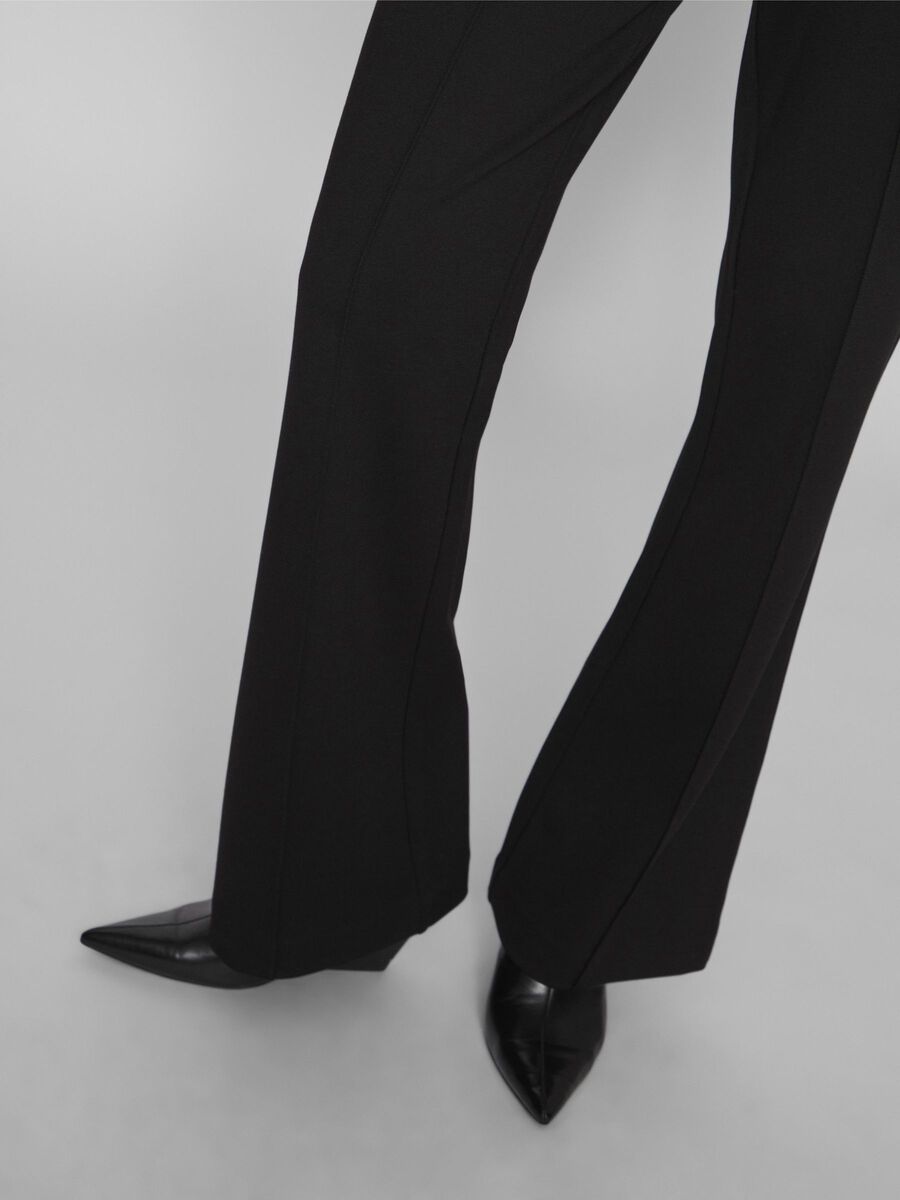 Vila Joy Wide Leg Jersey Trousers Black | Cilento Designer Wear