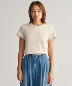 Gant Woman Tonal Shield T-shirt Soft Oat