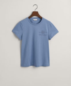 Gant Woman Tonal Shield T-shirt Crystal Blue