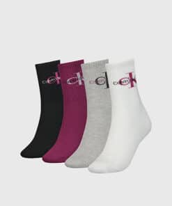 Calvin Klein 4 Pack Crew Socks Gift Set Purple Combo