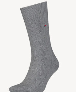 Tommy Hilfiger Cable Wool Sock Dark Grey Melange