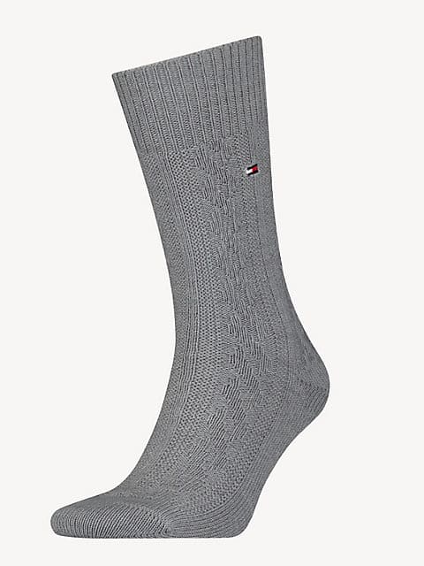 Buy Tommy Hilfiger Cable Wool Sock Dark Grey Melange - Scandinavian ...