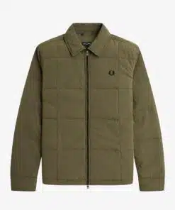 Fred Perry Quilted Overshirt Uniform Green