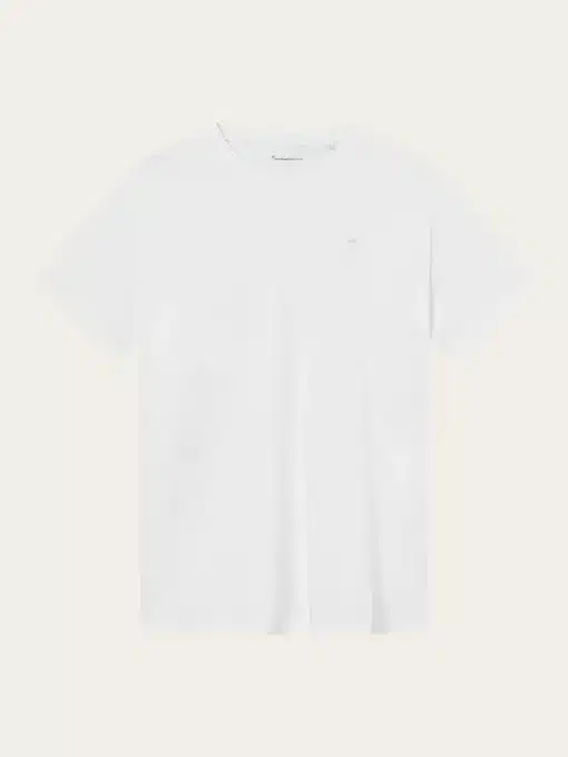 Knowledge Cotton Apparel Basic Badge Polo T-shirt Bright White