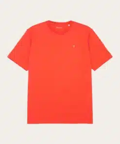 Knowledge Cotton Apparel Basic Badge Polo T-shirt Red Clay