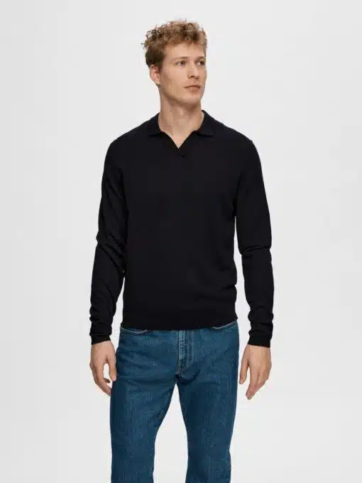 Selected Homme Town Knit Open Polo Sky Captain