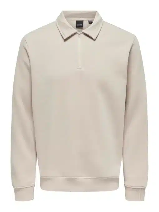 Only&Sons Ceres 1/4 Zip Sweatshirt Silver Lining
