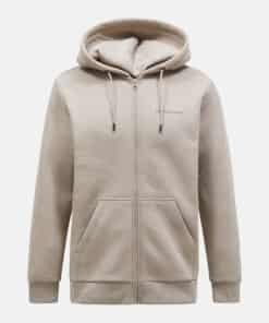 Peak Performance Original Small Logo Zip Hood Men Avid Beige