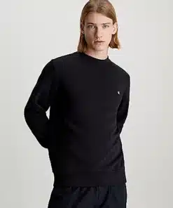 Calvin Klein Cotton Terry Badge Sweatshirt Black