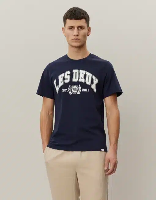 Les Deux University T-shirt Dark Navy/Light Ivory