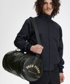 Fred Perry Tonal Barrel Bag Black/Gold