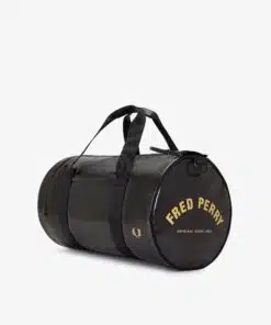 Fred Perry Tonal Barrel Bag Black/Gold