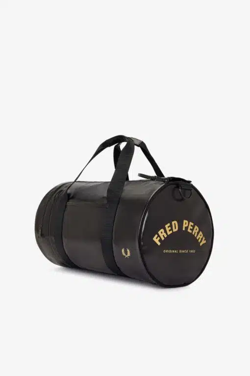 Fred Perry Tonal Barrel Bag Black/Gold