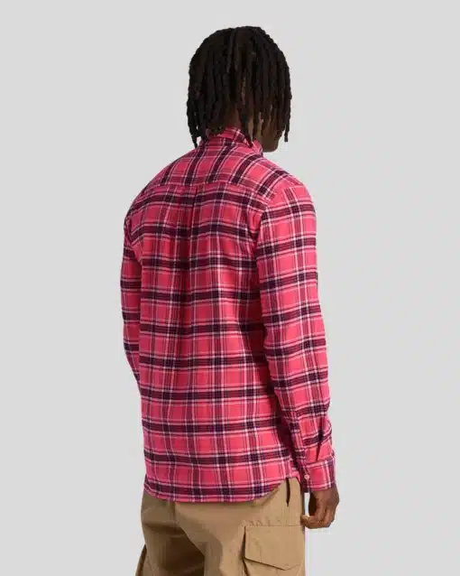 Lyle & Scott Check Flannel Shirt Electric Pink
