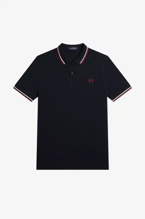 Fred Perry M3600 Pique NavySnow white/Burnt red