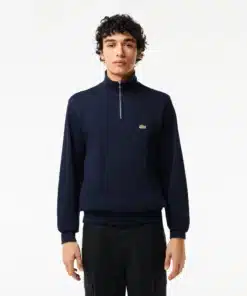 Lacoste Zippered Stand-Up Collar Sweatshirt Midnight Blue