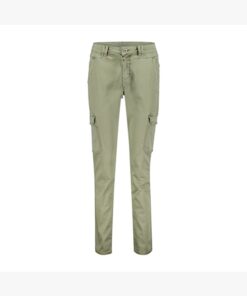 Red Button Cargo Jogger Pants Teagreen