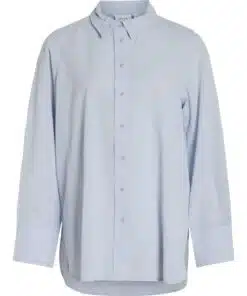 Vila Linaja Button Linen Shirt Kentucky Blue