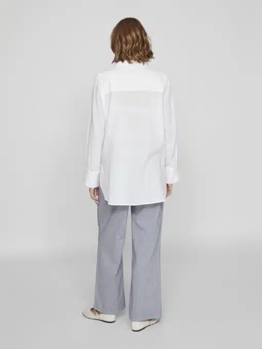 Vila Linaja Button Linen Shirt Bright White